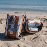 Manguitos niño raya marrón ballenas Little Dutch