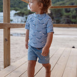 Bañador niño tipo short azul ballenas Little Dutch
