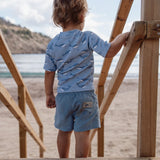 Bañador niño tipo short azul ballenas Little Dutch