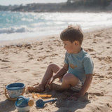Bañador niño tipo short rayas verde agua Little Dutch